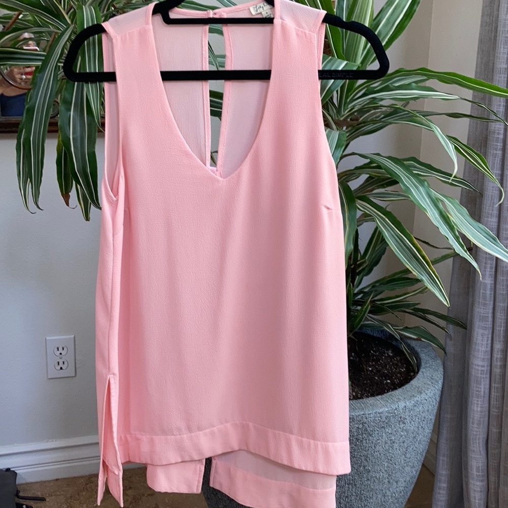 LILY WHITE pink open back with tie on back top
